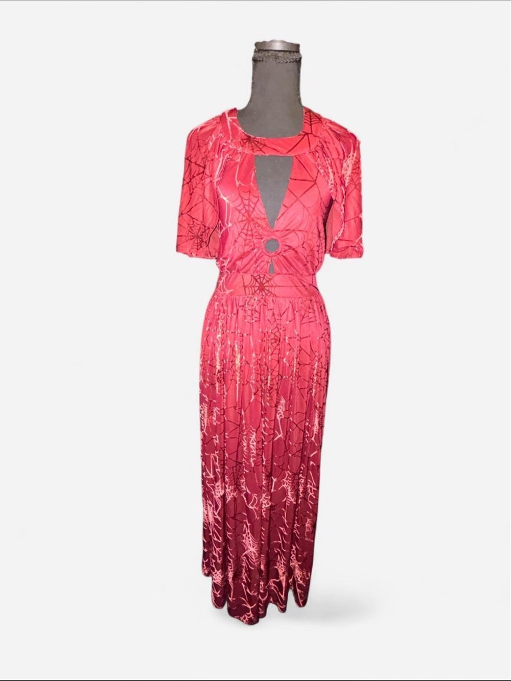 Burgundy Gothic Maxi Dress